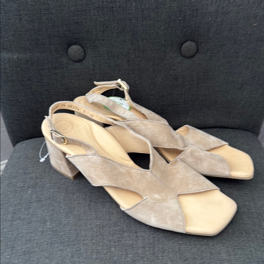 Paul Green Tan Suede VERONA SLINGBACK HEEL Size 10
